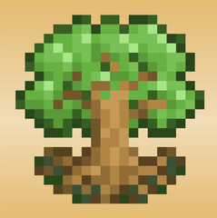 Tree of life Pixel Art Nature Environment Pixels Vector Icon