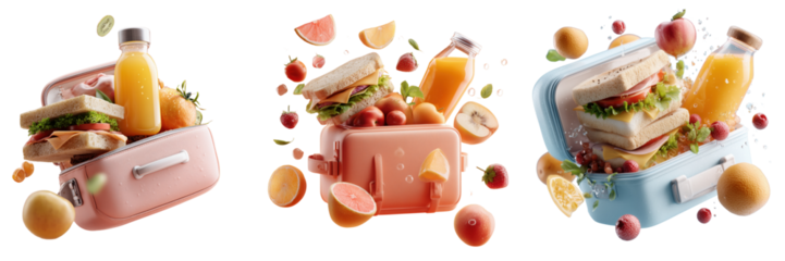 Refreshing lunch ideas food and drink combinations kitchen photography on transparent background