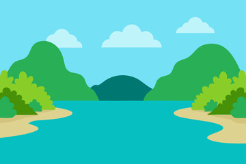 mountain landscape with lake