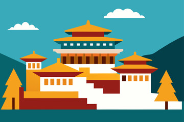 vector illustration of temple