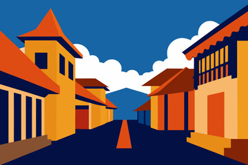 vector illustration of a street in the city