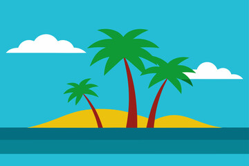 tropical beach with palm trees