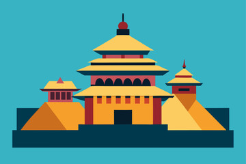 vector illustration of a pagoda in thailand