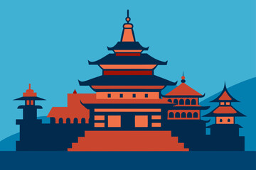 vector illustration of a pagoda