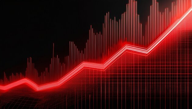 red line plunges downward on black background grid pattern sharp decline highlighted