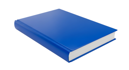 Blue Book with White Pages on Black Background in Studio Shot