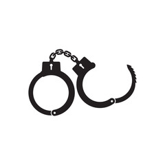 handcuffs icon design. criminal arrest sign and symbol. equipment for policeman.