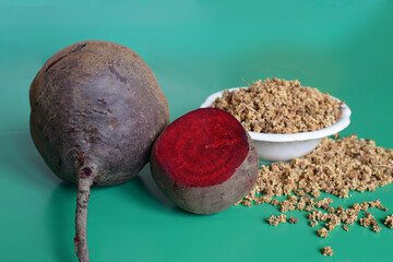 Beet seeds and beet roots.