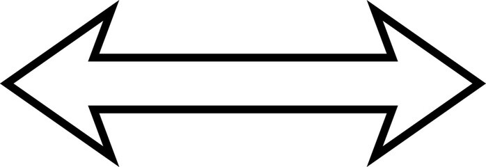 Two horizontal arrows pointing in opposite directions