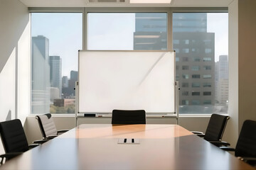 Executive boardroom with city view inspiring business collaboration