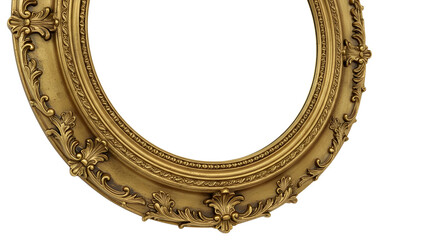 Obraz premium Ornate gold picture frame with antique design isolated PNG with Transparent Background