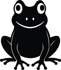 Green Frog Cartoon Sitting Silhouette Transparent Background