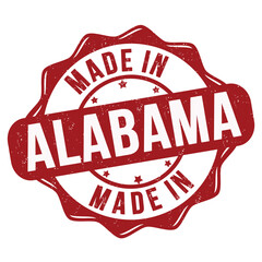 Made in Alabama grunge rubber stamp