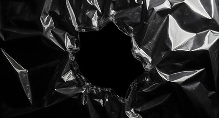 Torn Plastic Texture with Black Hole