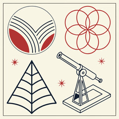 Vector set of christmas icons and symbols