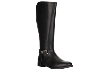 Black Classic Leather Knee Boot