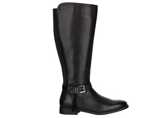 Black Leather Riding Knee Boot