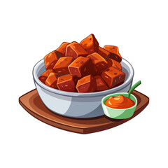 chocolate candy in a red bowl