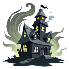 halloween house with bats