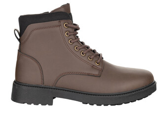 Brown Hiking Boot with Black Sole Side View
