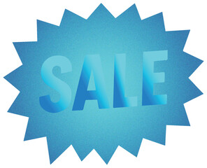 Blue Gradient Sale Badge Icon Isolated on White Background