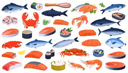 Fresh seafood collection