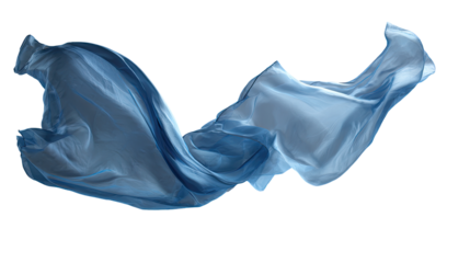 Light blue fabric, flowing, draped in motion