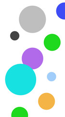 Colorful circles floating on a white background simple flat design perfect for modern backgrounds and abstract designs