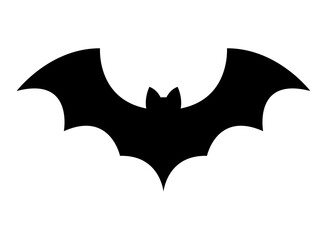Bat icon. Halloween vector black bat illustration