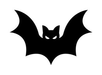 Bat icon. Halloween vector black bat illustration