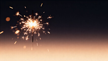 Obraz premium Sparkler emitting bright sparks against dark background