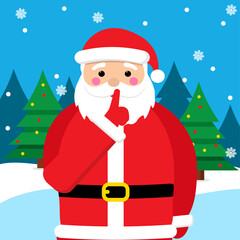 Secret Santa style graphic element, festive cartoon illustration