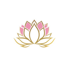 Fototapeta premium Pink and white lotus flower illustration isolated on transparent background