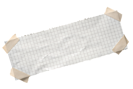 A piece of textured paper with a pattern of small dots, taped to a transparent background