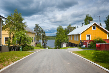Traditional Finnish architecture in Nurmes, Finland
