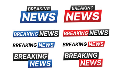Breaking news icon template isolated on white background