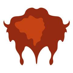 Stylized bison silhouette with dripping effect