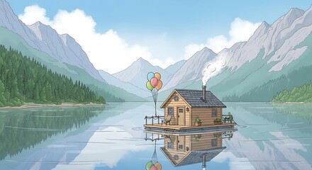 Peaceful Mountain Lake Cabin.