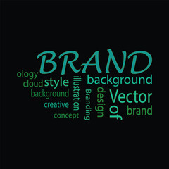   Word Cloud with Brand background design.