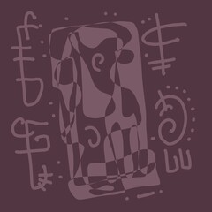 Minimal abstract image for printing. Picture for modern interiors. The picture is painted by hand on a tablet. © neurostructure