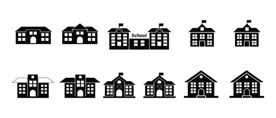 Set of School and University Building Icons