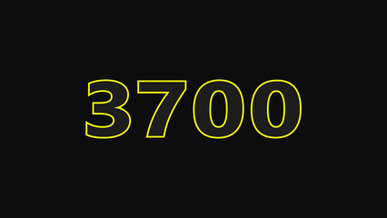 Glowing Neon Number 3700 Design