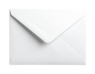 Elegant White Envelope Isolated on Transparent Background Valentine Note PNG Clipar