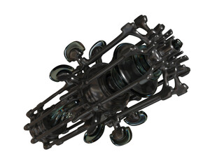 Metal abstract object,3d render