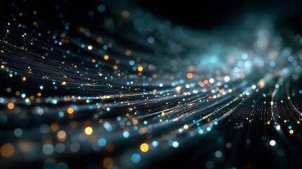 Fototapeta premium Abstract Data Flow Visualization: A mesmerizing abstract visualization of data streams in vibrant colors, hinting at the complexity and interconnectedness of information.