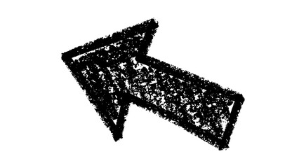 Thick left crayon texture arrow shape