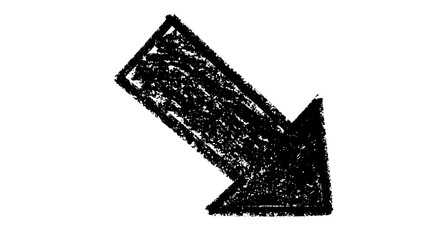 Thick right crayon texture arrow shape design