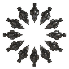 Metal abstract object,3d render