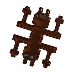 Metal abstract object,3d render