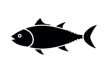 Bluefin Tuna Fish Silhouette - Iconic Ocean Predator for Seafood, Fishing, and Aquatic Design